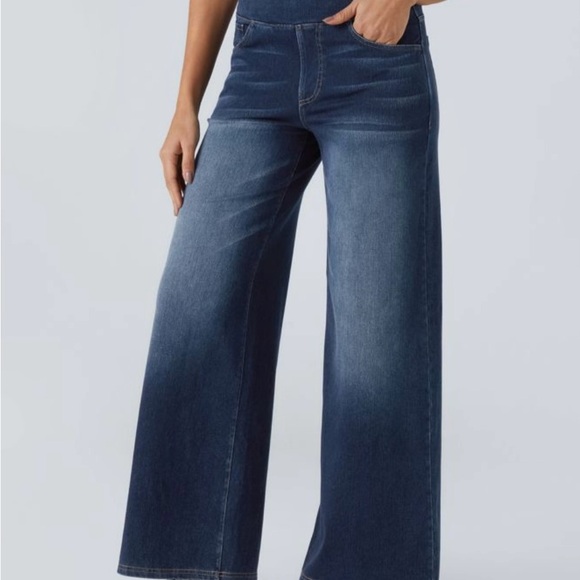 HALARA Dark Blue Flare Jeans - Picture 1 of 8